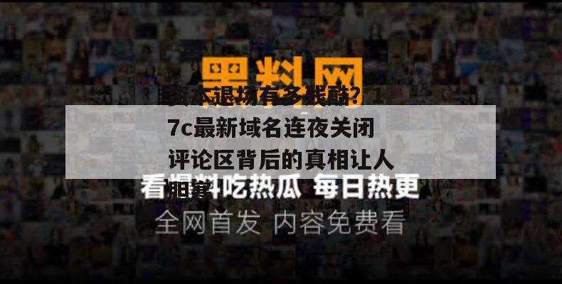 资本退场有多残酷？17c最新域名连夜关闭评论区背后的真相让人胆寒